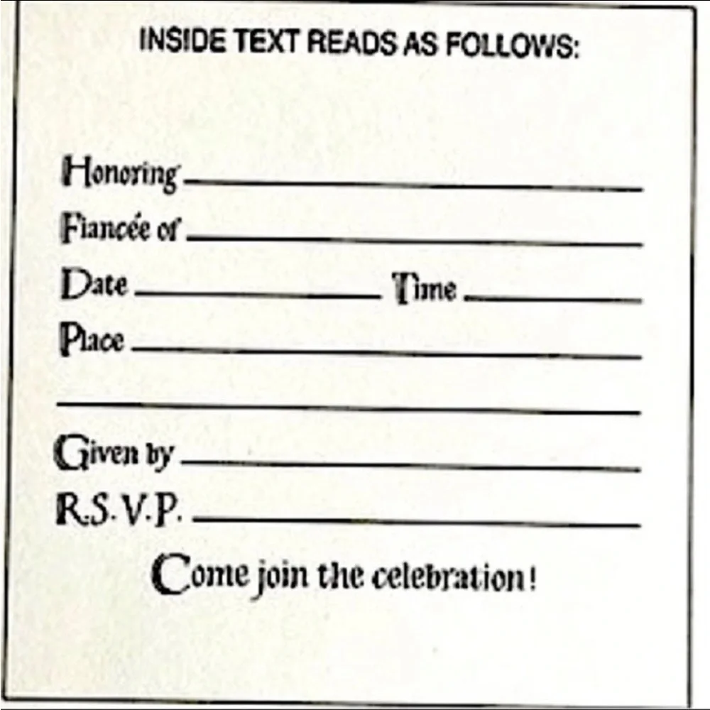 NWT Vintage Bridal Shower Invitations (50 cards)